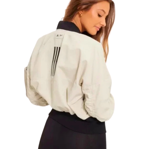 adidas Women's Beige Bomber Jacket - Picture 2 of 10